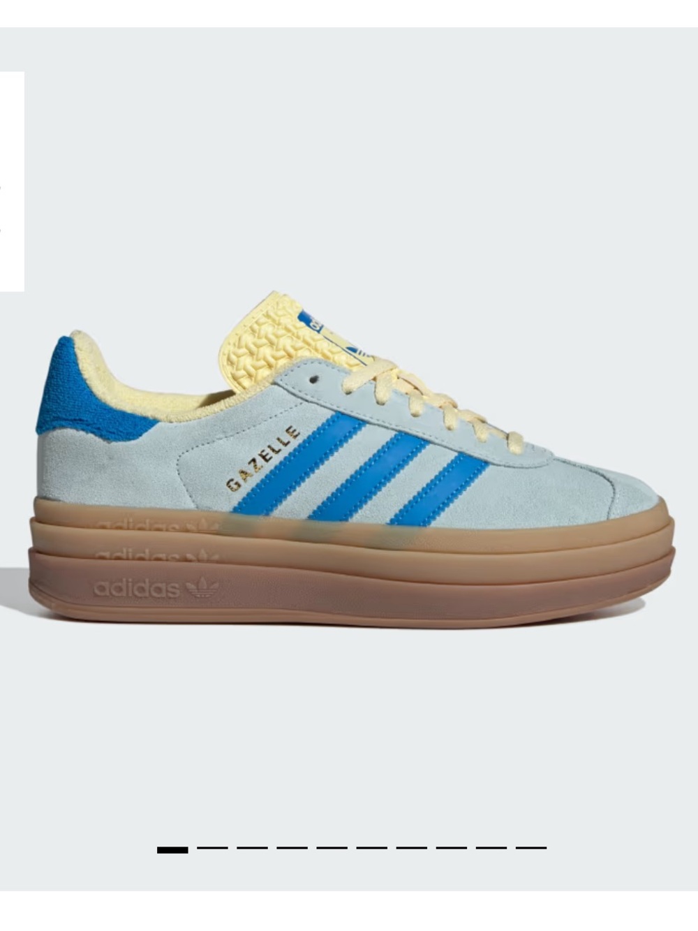 adidas Gazelle Bold Platform Sneakers in almost blue, yellow